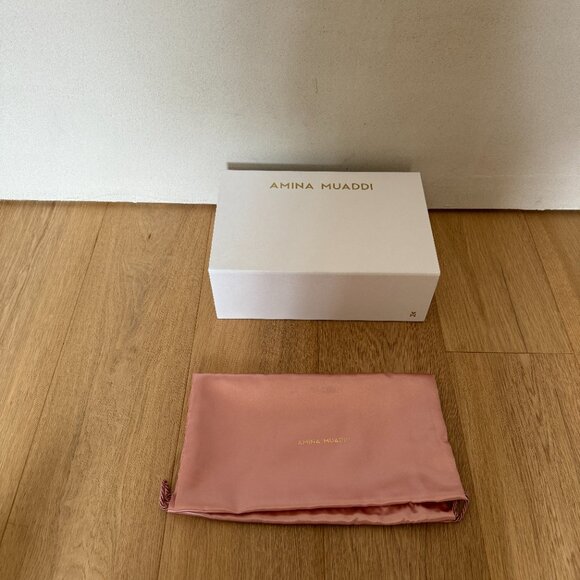 AMINA MUADDI Black Charlotte Sling Heels Size 38.5 - Picture 6 of 7